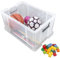 Pluto Packaging Storage boxes, 10L,15L, 36L with snap closure, reinforced STRONG, stackable, living room, bedroom, garage - Transparent Boxes (10L (Medium), 3 Containers With Lids)