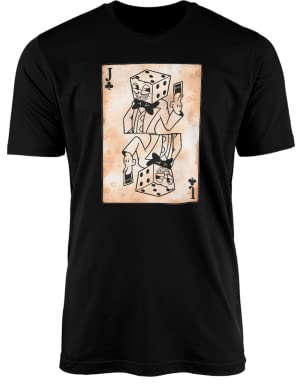 Willow Gifts King Dice Head-Cup T-Shirt Top Tee Game Gatekeeper Family Devil Mugman Player Show Adventure Soul Trouble Daredevil Cartoon Chef Saltbaker Gift Present (Black, 2XL)