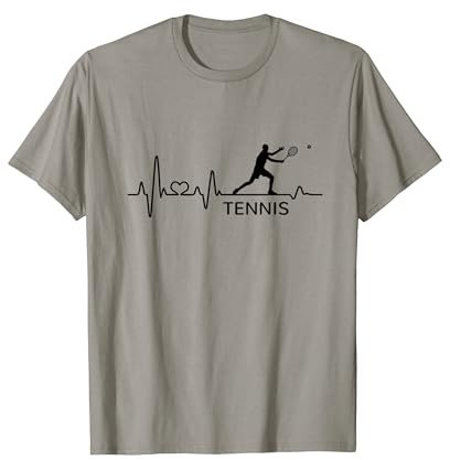 Tennis Tennisspieler Geschenk Herzschlag Herren Jungen T-Shirt
