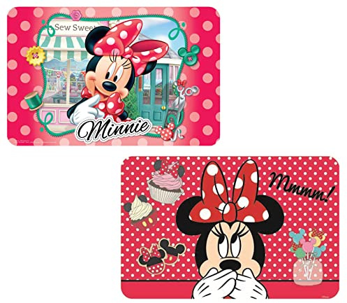 Lot de 2 sous-mains compatibles avec Minnie Mouse (rouge Set 6)