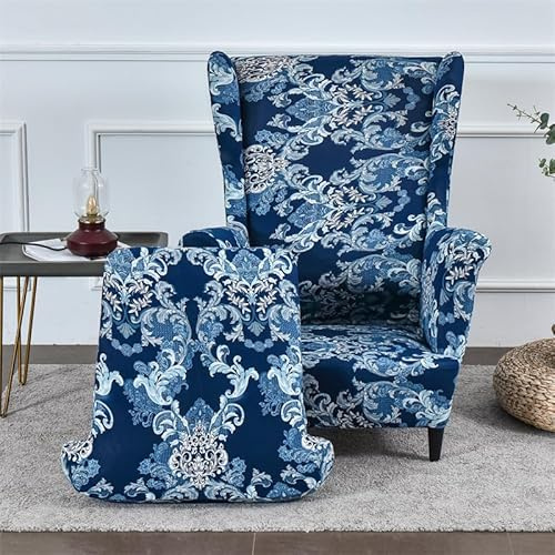 WYJHNLBEDC 2 Stück Ohrensessel überzug Stretch, Elastischer Sesselschoner | für Ohrensessel/loungesessel Outdoor/Sessel Wohnzimmer/Sofa 1 Sitzer