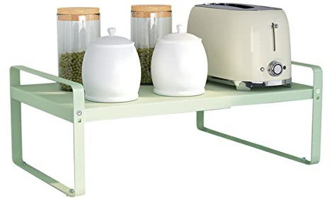Redwestmelon Kitchen Adjustable Layered Shelf Microwave Oven Rack Countertop Freestanding Spice Rack Cupboard Bowl Dish Storage Holder Bedroom Organiser Stand