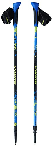 VIKING Ruten Pro Nordic Walking Stöcke (650/22/5190/15/UNI) Trekking, Anti-Shock-System, Handschuh mit Clip-On-System, Dämpfung, Aluminium, Ultraleicht, Blau