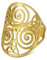 TEAMER Resizable Triskele Ring Edelstahl Heilige Geometrie Magisches Hexagramm Talisman Amulett Schmuck Für Frauen Mädchen (Triskele - Stil 2 - Gold)