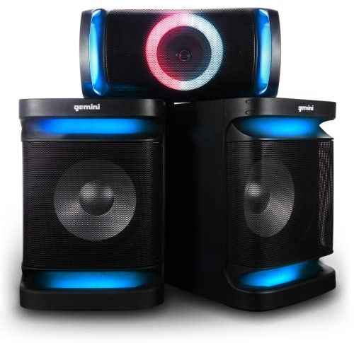 Gemini Home Speaker Stereo System with Dual 12 Subwoofers, Bluetooth, LED