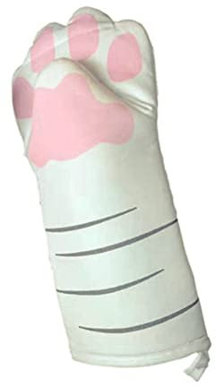 MEIGUI 3D Cartoon Katze Pfoten Ofenhandschuhe Lange Baumwolle Backen Isolierung Mikrowelle Hitzebeständige rutschfeste Handschuhe Tier 1PC Handschuhe Fäustlinge
