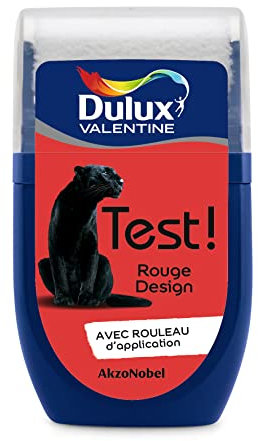 Dulux Valentine Peinture Testeur Crème de Couleur - Murs et Boiseries - Mat - Couleur Rouge Design 30 ml