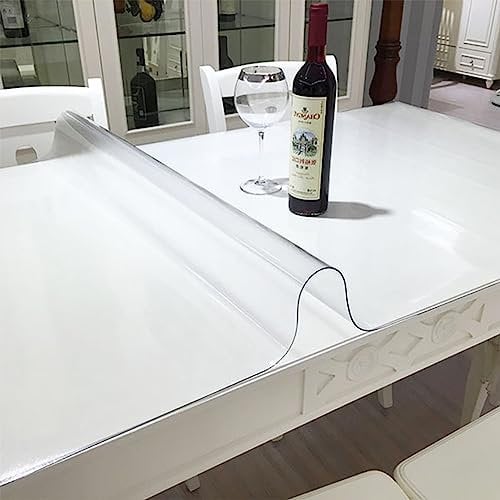 Schreibtischunterlage Transparent 60x145cm, Öl- und wasserdicht, PVC Tischdecke Meterware, Hochwertige Pflegeleicht, Tapetenschutz für Outdoor, Terrasse, Küche und Esszimmer,Transparent 1mm