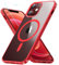 Für iPhone 12 Hülle,iPhone 12 Pro Hülle für Magsafe mit Panzer Schutz Glas,[Schutz in Militärqualität] Stoßfest Magnetisch Handyhülle iPhone 12|iPhone 12 Pro Case Dünn Outdoor Cover Schutzhülle,Rot