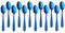 SBOMHS Teelöffel 12 stück aus Edelstahl Kaffeelöffel 13,5 CM kleine Löffel Espressolöffel Dessertlöffel Mini Teaspoons Metall Mokkalöffel (Blau)