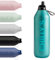Chilly's Series 2 Flip Water Bottle with Sports Flip Lid, Telescopic Straw and Nylon Carry Loop - Easy Flip Lid, Straw Cleaning Brush Included - 1000ml - Atlantis