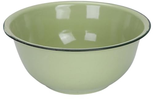 ABOOFAN Vintage Enamel Basin with Cover Enamel Bowl for Kitchen Food Storage Soup Serving Salad Mixing Household Use 7.68 in Enamelware Tableware