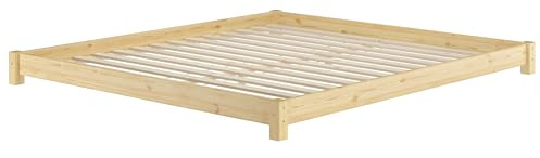 Erst-Holz®Flaches Ehebett Bodenbett Doppelbett 180 x 200 cm KieferRollrost inkl.