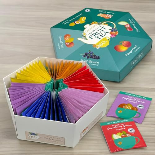 MIJOMA Teegeschenk Exquisite Fruchtaromen Schwarztee Kollektion, Geschenkbox mit 60 Teebeuteln, Vielfältige Aromen, Rainforest Certified