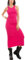 Toocool Vestido Midi de Camiseta de Tirantes Costillas Remero Verano Vestido Ajustado VI-3440, fucsia, S-M