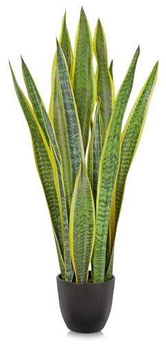 Oairse Sansevieria Planta artificial grande de serpiente artificial, 73 cm, para sala de estar, plantas de interior para decoración de interiores al aire libre, planta artificial para el jardín del