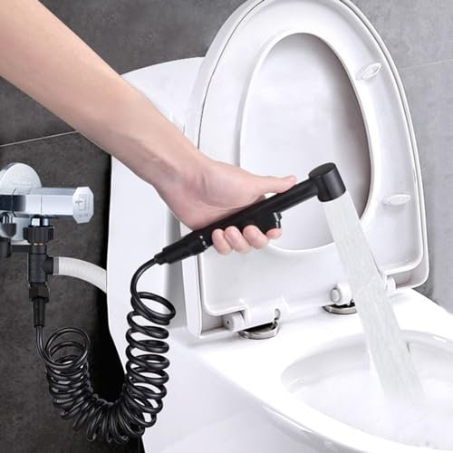 HAOHIZE Teleskop-Brauseschlauch, flexibler Feder-Brauseschlauch, 2 m, Kupferkappe, Bidet-Brauseschlauch, flexibler, einziehbarer Feder-Brauseschlauch, Zubehör für Wasserleitungen,
