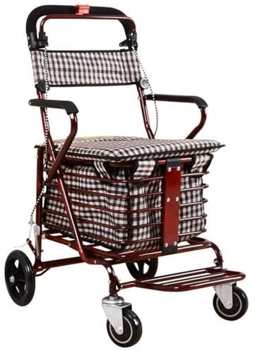 Rollatoren Für Senioren Leichtgewichtrollator Mit Sitz Und Rückenlehne Stabilitätsrollator Faltrollator Tragfähigkeit 150 Kg Tragbarer Gehwagen Outdoor Rollator Mobilitätsroller Für Erwachsene