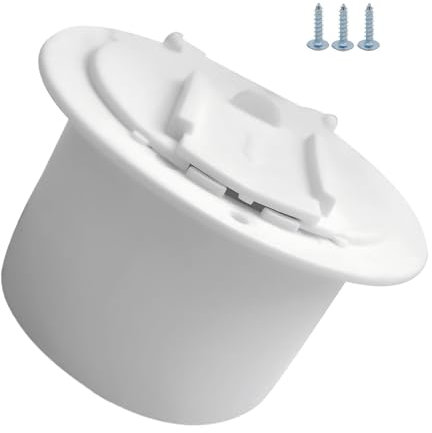 Wezalget Couvercle de Prise RV, Couvercle de Prise RV - Trappe Ronde Blanche pour Camping-Car avec Couvercle | Passage de câble pour Camping-Car avec vis, Accessoire Rond de Trappe de Cordon