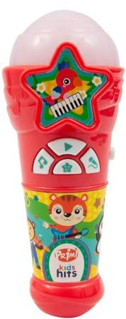 Primì - Microfono Musicale Per Bambini, Gioco Elettronico Prima Infanzia Con Luci, Suoni E Melodie, Contiene 5 Canzoni E Basi Musicali