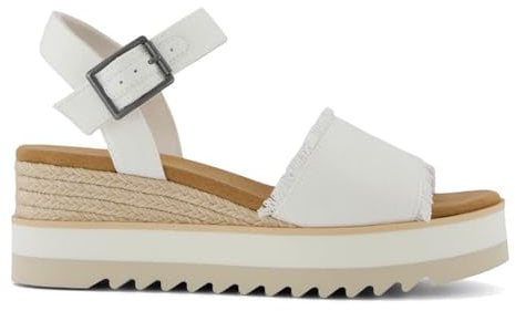 TOMS Women's, Diana Sandal, White Canvas/Fray, 5.5 UK