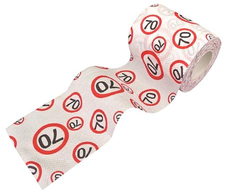 Decoration anniversaire 70 ans papier toilette amusant panneau de signalisation rouge/blanc - Décoration originale pour 70 ans anniversaire femme et homme - Tiwoca