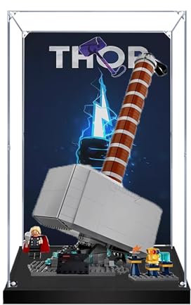 Acrylic Display Case for Lego 76209 Thor's Hammer Model, 3mm Dustproof Display Box, Display Case Compatible with Lego 76209 (Model Not Included) (Background 3MM B)