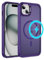 LCHULLE Magnetic Case for iPhone 15 Plus for iPhone 14 Plus,Compatible with Magsafe Translucent Matte Back Silicone Bumper Cover,Military Grade Protection Shockproof Slim Phone Case,Dark Purple