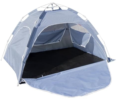 Flamingueo Strandzelt, Schutz UPF 50+, Quick Up System, Einfache Montage, Klappbar, Transporttasche, Blau, 145 x 205 x 120 cm