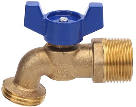Fafeicy Robinet de Jardin en Laiton avec Vanne à Billes à Action Rapide G3 / 4 Pouces Double Connexion Extérieur Butin D'eau pour le Jardinage et L'aménagement Paysager