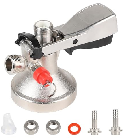CPROSP Beer Machine Barrel Connector G Type G Thread Barrel Coupler Fitting G5/8 Thread with Safety Valve, Ideal for Home Brewing, Bars, Restaurants, Parties