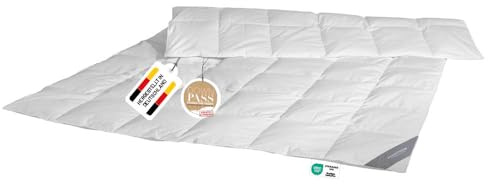 Spessarttraum Daunendecke 135x200 cm Ganzjahr | leichte Übergangsdecke | 100 % Gänsedaunen | 400g Füllgewicht | Made in Germany | NOMITE für Allergiker | OEKO-TEX | Bezug 100% Baumwolle