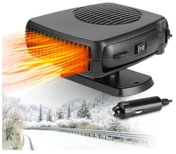 Leaflai 2 in 1 New Upgrade Portable 12V and 150W Car Heater that Plugs Into Cigarette Lighter, Automobile Windscreen Fan Windshield Demister Defroster, Car Heater Heating and Cooling