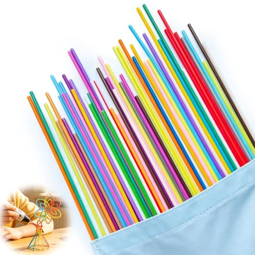 32 Farben 3D Stift Filament für 3 Doodlers Start Pen 2.5mm 320 Stück | PCL Niedrige Drucktemperatur 3D Druck Stifte Nachfüllungen, für 3Doodler Start+ Pen