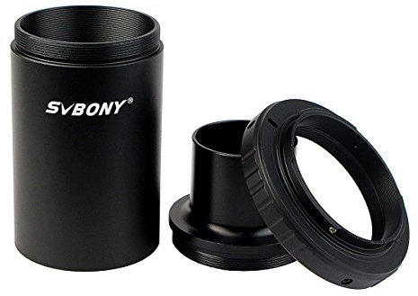 Svbony Teleskop Kamera Adapter, 1,25 Zoll T Ring Halterung mit Vollmetall Verlängerungsrohr Zubehör, Okularprojektion, Photoadapter Teleskopzubehör Kompatibel mit Nikon SLR DSLR