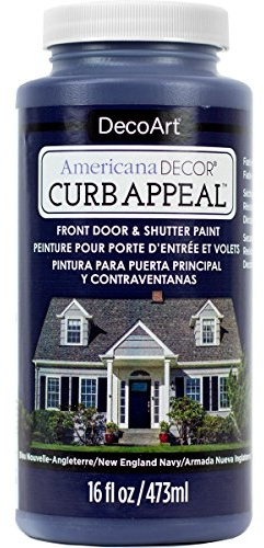 DecoArt Americana Décor Curb Appeal Door Jar Of Paint, Acrylic, New England Navy, 7 x 7 x 15 cm