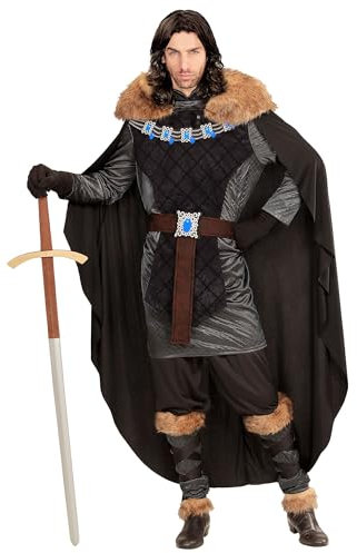 W WIDMANN MILANO Party Fashion - Kostüm Mittelalter Prinz, Tunika, Umhang, Gürtel, Stiefelüberzieher, Adliger, Mottoparty, Karneval