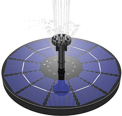 Fontaine Solaire Pompe 3,5 W Flotté Solaire Panneau intégré Batterie avec 6 Buses Idéal pour Petit étang Salle de Bain d'oiseaux Fish Tank Décoration de Jardin 18 cm(1PC
