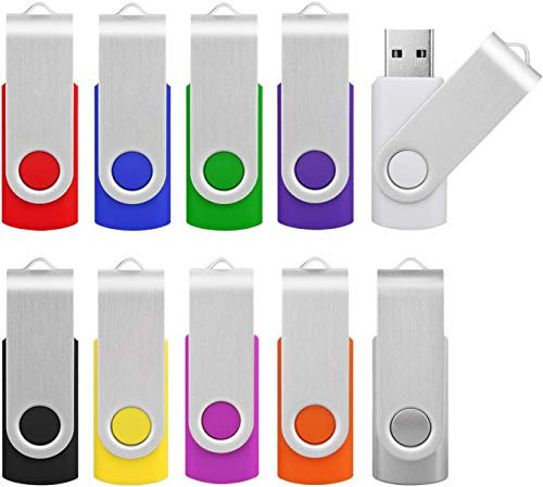 KOOTION USB Sticks 32GB 10 Stück Speichersticks Memory Stick USB 2.0 10er Pack Flash-Laufwerke 32G Bunt Datenstick USB Flash Drive Thumb-Laufwerke Set 10 STK Flash Speicher Sticks 32 Gbyte Mehrfarbig