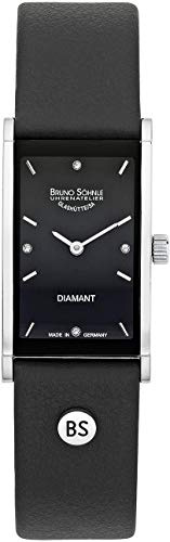 Bruno Söhnle Damen Analog Quarz Uhr mit Leder Armband 17-73099-791, Schwarz