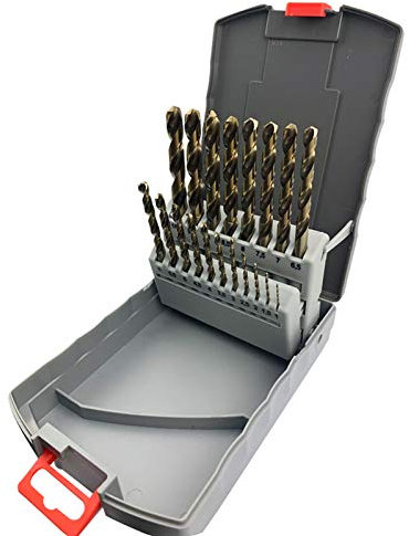 NORTOOLS Drill Bit Sets 19 PCS M35 Cobalt 5% DIN338 Hss-G Metal Drill Set for Stainless Steel Alloy Steel 1.0-10mm x 0.5mm