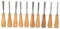 Holz-Schnitzwerkzeug Set Schnitzmesser mit Holzgriffen für Schnitzer Künstler Carving DIY- 10 Stück,Holzbearbeitungsmeißel