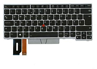 TellusRem replacement Lenovo T480s silver - UK backlit keyboard for Lenovo Thinkpad T480s, T490, E490, L480, L490, L380, L390, L380 Yoga, L390 Yoga, E490, E480