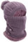 TAGVO Winter Warm Strickmütze&Halswärmer-Sets, Flexible mit Haarball, weiches, dickes Fleece gefüttert, verstellbare Gesichtsmaske für Frauen für Outdoor-Sportarten, Wintergeschenk