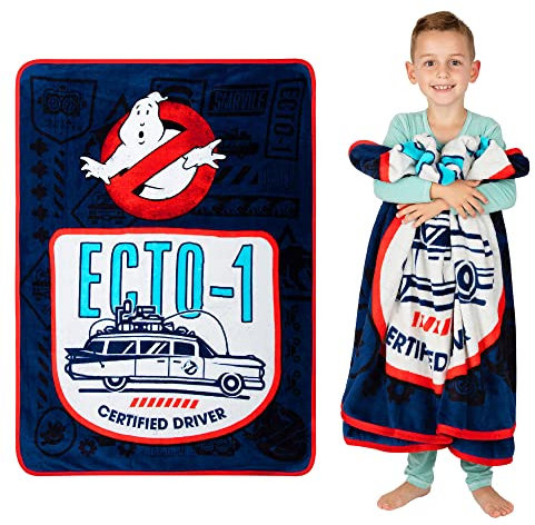 Franco Kids Bedding Weicher Plüsch-Micro-Raschel-Überwurf, 116,8 x 152,4 cm, Ghostbusters Afterlife