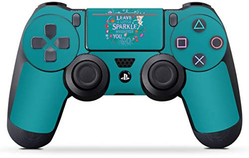 DeinDesign Skin kompatibel mit Sony Playstation 4 PS4 Slim Controller Folie Sticker Disney Offizielles Lizenzprodukt Tinkerbell