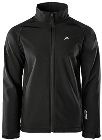 martes Mens Metin, 94% Polyester und 6% Elasthan, Wasserdicht, Softshelljacke Funktionsjacke Regenjacke Winddichte Atmungsaktiv Sport Wandern, Black, XXL
