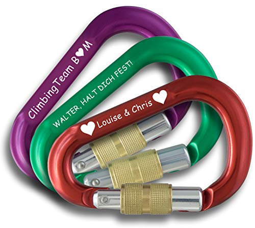 Karabiner HMS mit Gravur | Stubai Pro | 3er Set Farbauswahl