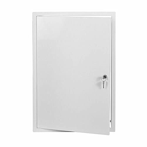 White Metal Access Panel 400mm x 600mm with Lock/Keys Inspection Door Flap