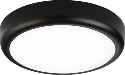 Knightsbridge LED Bathroom IP65 9W CCT Adjustable Wall or Ceiling mounting Bulkhead Fitting with Black Trim 256mm BT9ACTB